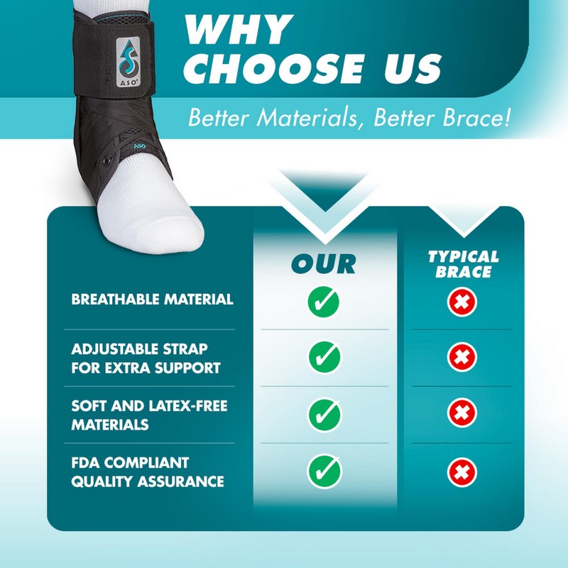 Med Spec ASO Ankle Stabilizer (Medium, Black) – Ankle Brace
