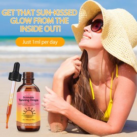 Sunless Tanning Drops To Drink, Tanning Oil, Drinkable Tanning Lotion Nourishing, Enhancing Your Natural Skin Tone, Deeply Moisturizes Skin-60ml