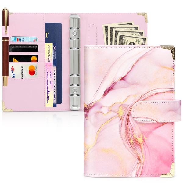 Toplive A6 Notebook Binder Refillable 6 Rings PU Leather Binder