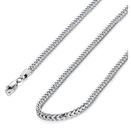 FIBO STEEL 3MM Curb Chain Necklace for Men Stainless Steel Biker Punk Style, 20.0 inches