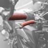 Leather Motorcycle Handlebar Grip Covers, No Fringe Brake Clutch Covers