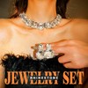 Zoestar Sparkly Crystal Jewelry Set Silver Rhinestone Necklace Earrings Set