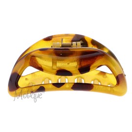 3.5 Inch Cutout Acrylic Jaw Clip Hair Claw Clip For Women - Gold Leopard Print