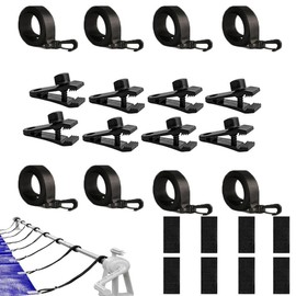 Changyeah Retaining Straps, Set of 8 Fastening Straps and Clips, Pool Reel Roller, Mobile Solar Film, for Mobile Reel System, for Pool Tarpaulins/Covers