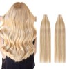 Silk-co Tape-In Extensions, Real Hair, Blonde Highlighted, Pack of 40