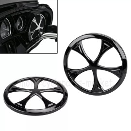 Unbranded Vivid Black Speaker Grills For Harley Electra Street Glide Ultra Classic FLHTCU