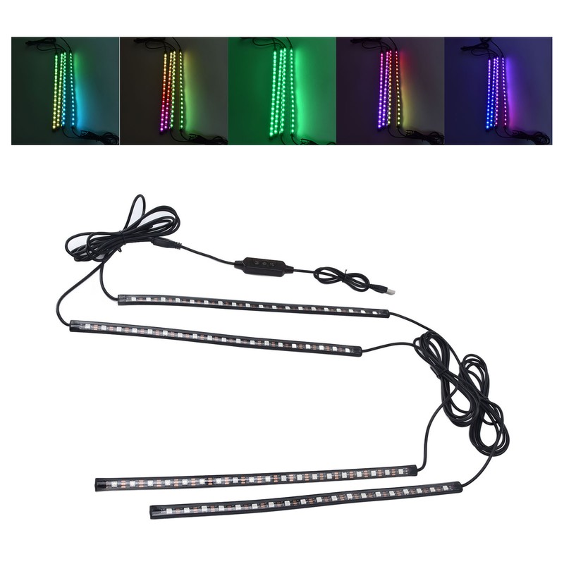 RGBW Music LED Car Interior Strip Light Music Car Interior