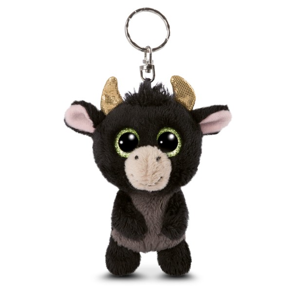 NICI Glubschis: The Original - Glubschis Keyring Bull Bubalu 9 cm - Taurus Cuddly Toy Pendant with Key Ring for Lanyard, Keychain & Key Holder - Bag Pendant