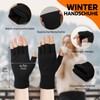 AURUZA 4 Pairs Half Finger Gloves Men's Winter Gloves Women