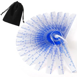 Trandraft Plastic Feeler Gauge 0.05mm to 3mm Metric Gap 21 in 1 Measurement Tool 21 Leaf with Black Velvet Storage Bag for Automobiles, Electronics Industry Measuring Gap