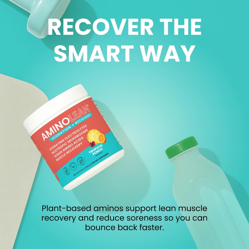 AminoLean Hydrating Electrolyte Powder and Recovery Drink with Sea Minerals,