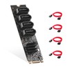Binardat M.2 to SATA Card 4 Port, 6Gbps SATA 3.0