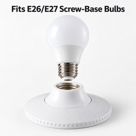2-Pack E26/E27 Lamp Bulb Holders for Indoor Lighting – White Textured Round Fixed Bases
