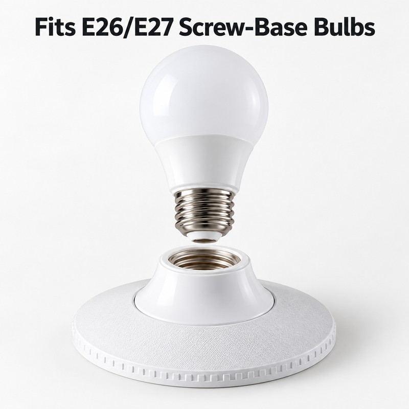 2-Pack E26/E27 Lamp Bulb Holders for Indoor Lighting – White