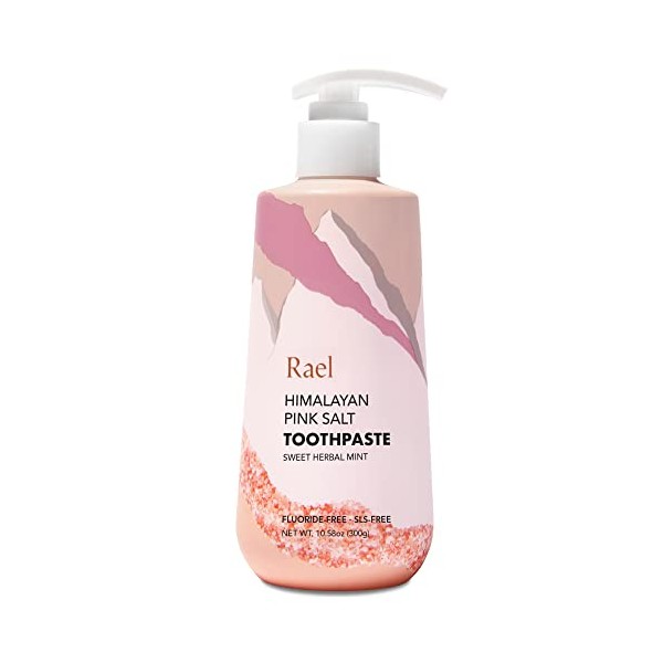 Rael Himalayan Pink Salt Toothpaste - Natural, Vegan, Paraben-Free, Fresh Breath, Oral Care (1 Pack, Pump)