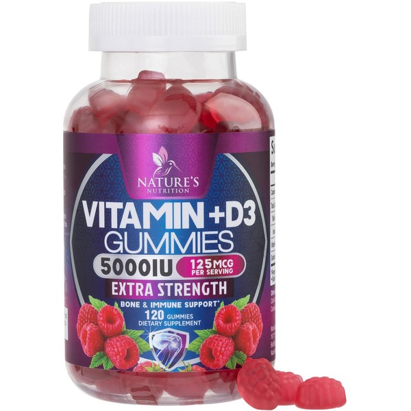 Nature's Nutrition Vitamin D3 Gummies Extra Strength 5000 IU (125