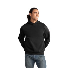 Red Kap Men's Fleece Water Repellant Pullover Hoodie, Black