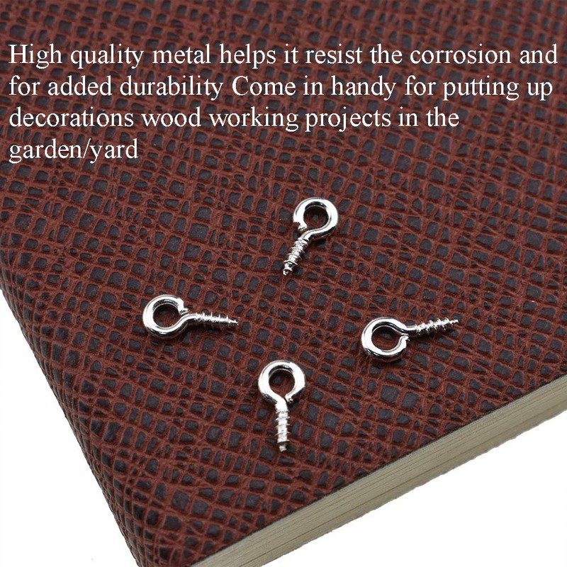 Binzzo 1/3 Inch Small Screw Eyes Solidly Closed Eyelet Threads