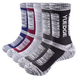 YUEDGE Men's Socks, Cotton, Antibacterial, Odor Resistant, For Sports, Outdoor Use, Trekking, Climbing, Multicolor*1805,