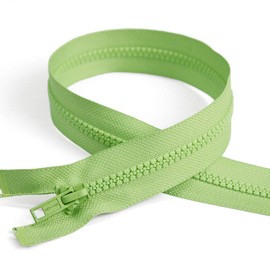 24" Length #5 Open End Zippers with Plastic Teeth, Green Tea, Bias Bespoke Brand