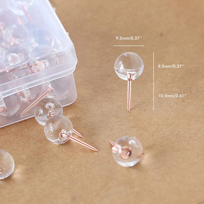Vapker 200 x 9.5mm Rose Gold Push Pins