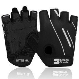 Stealth Sports Weight Lifting Gloves Half Finger Workout Gloves Men Women Anti-Slip Padded Palm Gym Gloves Exercise Gloves Cycling Fitness Weightlifting Strength Training(Black,S)