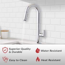 DÉCOR WOW Peel & Stick Backsplash for Kitchen & Bathroom, (8) 12x12-inch Sheets Covers 8 Sq. Ft, White Subway