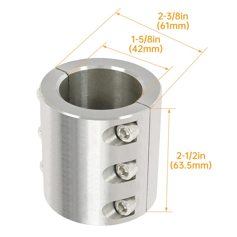 KUAFU Split Collar Tube Clamp Compatible with 1-5/8” OD Weldable
