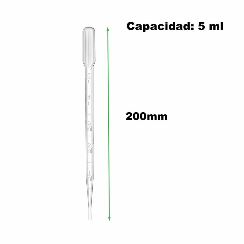 Movilideas - 20 Pieces Pipettes 5ml Plastic Transfer Pipettes Disposable