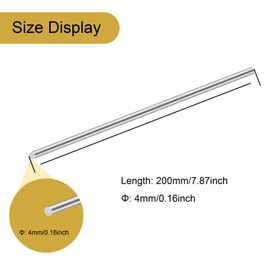 LAVMHAB Stainless Steel Rods, Solid Stainless Steel Round Rods 4 mm x 200 mm, Round Rod 304 Stainless Steel Round Bars for DIY Crafts (Pack of 4)