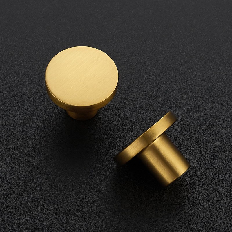 Ravinte 30 Pack Gold Round Cabinet Knobs Solid Dresser Knobs