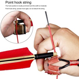 Archery Thumb Ring, Leather Archery Thumb Protector Bow Finger Guard for Traditional Bow Shooting(Red) Shooting and Archery Supplies Shooting and Archery Supplies