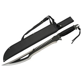 Fantasy Black Stainless Steel Blade Cord Wrapped Handle 25 inch EDC Hunting Machete