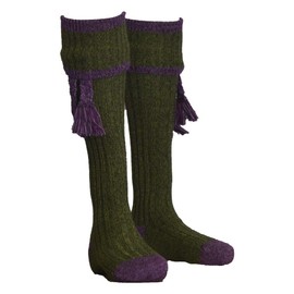 WALKER AND HAWKES - Men's Merino Wool Kyle Shooting Socks w/Garter Ties - SCOTSPINE/HEATHER - Small