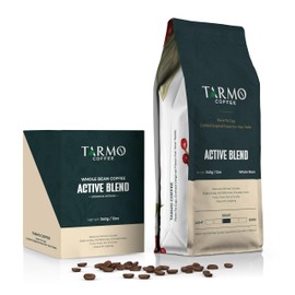 Tarmo Coffee | ACTIVE BLEND - Low Acid Coffee, Vietnamese Coffee, Premium Coffee Beans, Robusta & Arabica Blend, Whole Bean Coffee, Medium Roast, 12 Oz Bag