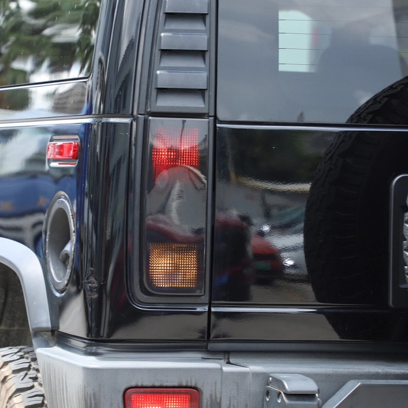 Unbranded Fit For Hummer H2 Smoked Blackout Tail Light Covers