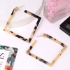 Acrylic Earrings Statement Square Hoop Earrings Geometric Resin Tortoise Stud
