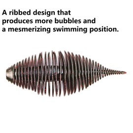 4Pcs Soft Swimbait Soft Plastic Fishing Lures Bass Lures Swim Baits Lures Spiral Lure for Bass Fishing Worms for Bass Trout Walleye, Black, Red