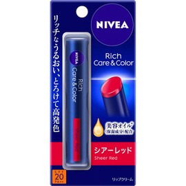 Nivea Rich Care & Color Lips, Sheer Red, 0.08 oz (2 g)
