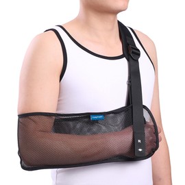 Medical Mesh Shoulder Sling for Shoulder Injuries, Torn Rotator Cuff, Adjustable Breathable Arm Arm for Shower, Right Left Arm Stabilizes Elbow