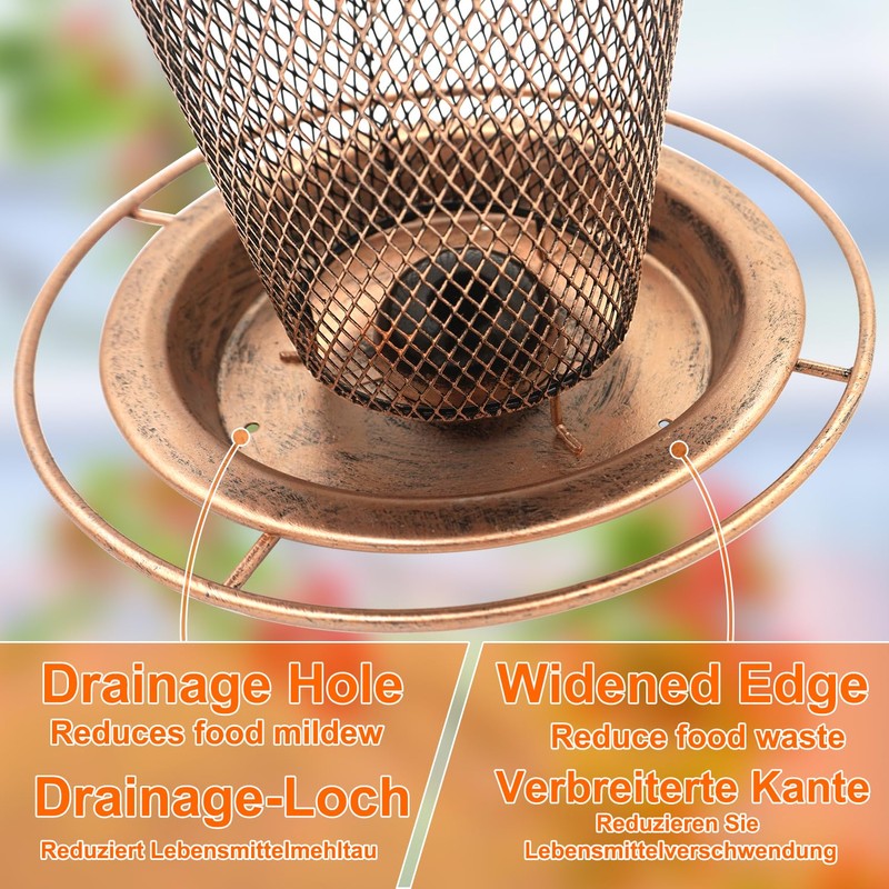Zeqeey Metal Bird Feeder Hanging Bird Feeder for Birds Bird