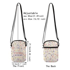 JXGZSO Christian Floral Shoulder Bag It Is Well With My Soul Crossbody Bag Christian Gift Religious Gift Faith Gift (With My Soul CB)