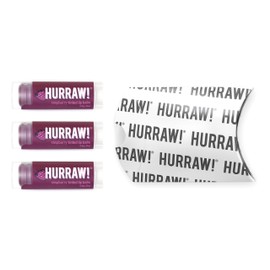 Hurraw! Raspberry Tinted Lip Balm, 3 Pack: (Sheer Berry Tint) Organic, Certified Vegan, Cruelty and Gluten Free. Non-GMO, 100% Natural Ingredients. Bee, Shea, Soy and Palm Free. Made in USA