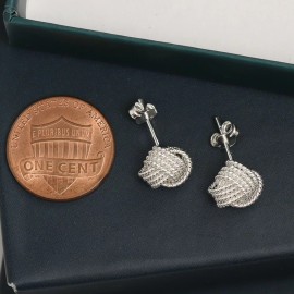 LeCalla 925 Sterling Silver Italian Design Love Knot Stud Earrings for Women and Girls