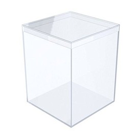 Crystal Clear Hard Plastic Display Case for Collectibles, Clear Gift Box for Party Favors, 3 7/16" Square x 4 1/2" Tall, 6 Boxes, Made in USA by Gary Plastic Packaging