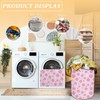 Pink Smiley Face Laundry Basket, Boho Laundry Hamper Foldable Waterproof