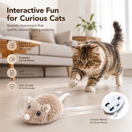 Electric Mouse Cat Toy for Indoor Play – Fast-Moving Plush Interactive Pet Toy for Exercise, Hunting Fun and Daily Enrichment