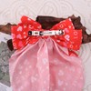 Love Heart Print Ribbon Hair Bows Girls Oversize Satin bowknot