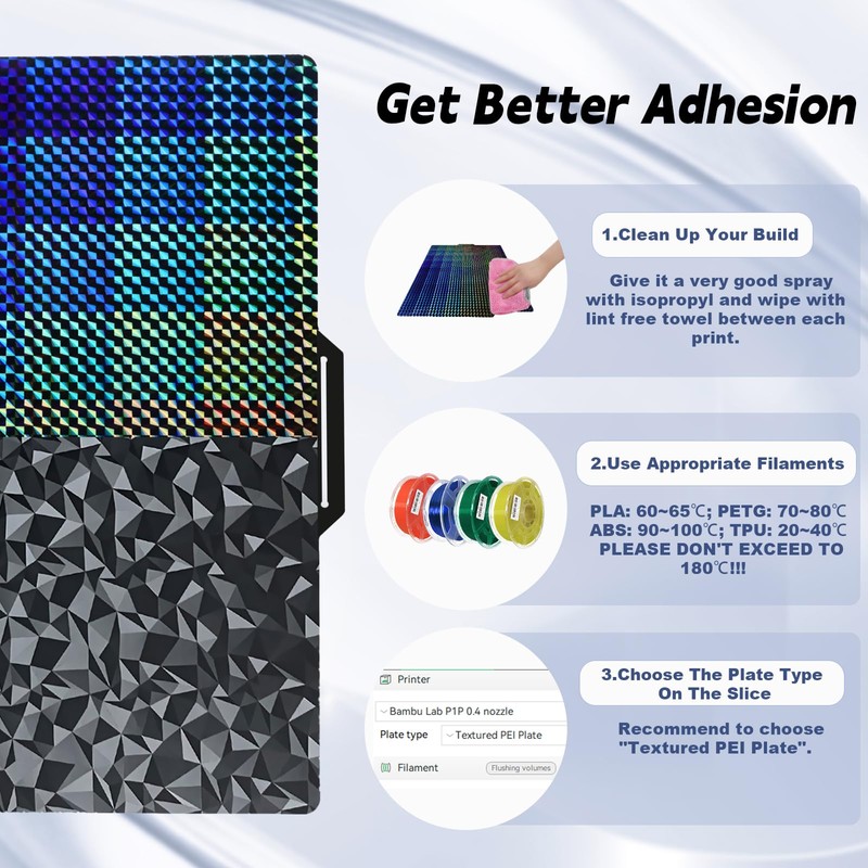 IdeaFormer Double Sided Diamond PEO+Phantom H1H for Bambulab X1/X1C/X1E/P1P/P1S/A1 build
