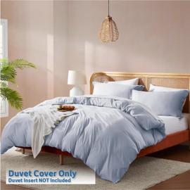 Nestl Twin Duvet Cover Set - Soft Double Brushed Ice Blue Duvet Cover Twin/Twin XL, 2 Piece, with Button Closure, 1 Duvet Cover 68x90 inches and 1 Pillow Sham